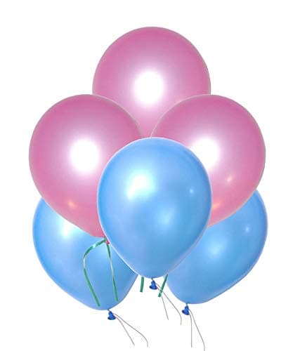 Balloonistics 50-Pack Metallic HD Pink & Blue Latex Balloons – Shiny Combo Balloons for Baby Shower, Kids Birthday & Colourful Party Decoration thumbnail 2