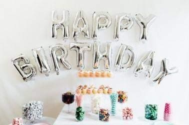 Balloonistics Happy Birthday Foil Letter Balloon Banner | 13 Alphabet Balloons | Silver | Birthday Party Decoration thumbnail 4