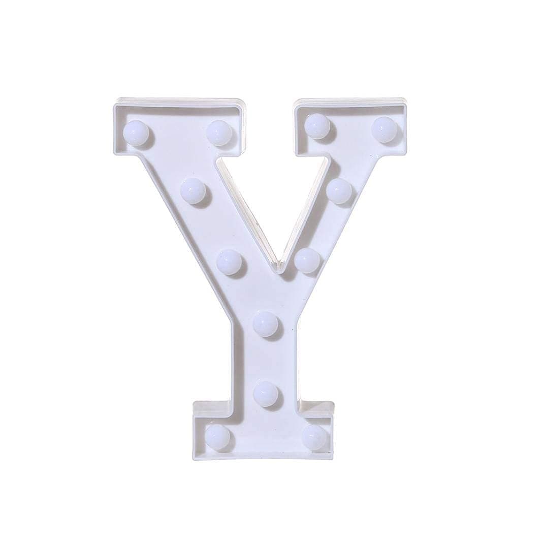 Balloonistics LED Marquee Letter 'Y' Light | 9-Inch Warm White Glow | Cordless Battery-Operated Standing Alphabet Sign for Birthdays, Weddings, Nurseries & Personalised Home Décor thumbnail 2