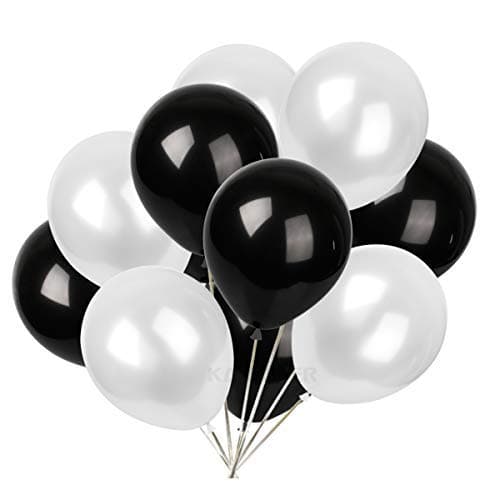 Balloonistics 50-Pack Metallic HD Black & White Latex Balloons – Shiny Monochrome Combo for Milestone Birthday, Elegant Party & Sophisticated Decoration thumbnail 2