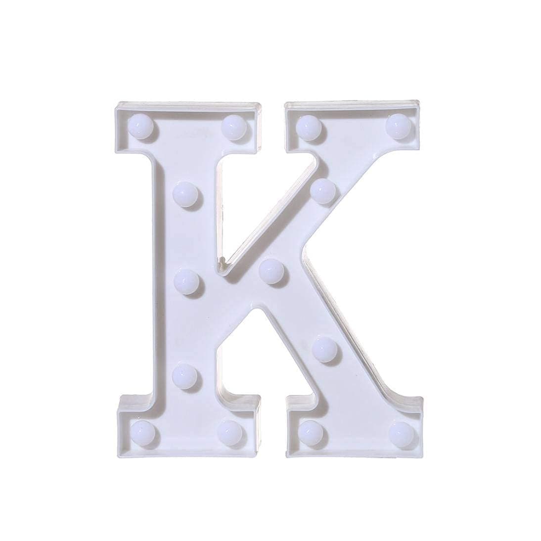 Balloonistics LED Marquee Letter 'K' Light | 9-Inch Warm White Glow | Cordless Battery-Operated Standing Alphabet Sign for Birthdays, Weddings, Nurseries & Personalised Home Décor thumbnail 2