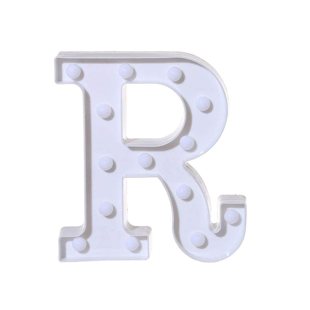 Balloonistics LED Marquee Letter 'R' Light | 9-Inch Warm White Glow | Cordless Battery-Operated Standing Alphabet Sign for Birthdays, Weddings, Nurseries & Personalised Home Décor thumbnail 2