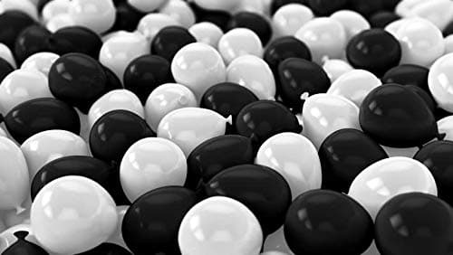 Balloonistics 50-Pack Metallic HD Black & White Latex Balloons – Shiny Monochrome Combo for Milestone Birthday, Elegant Party & Sophisticated Decoration thumbnail 3