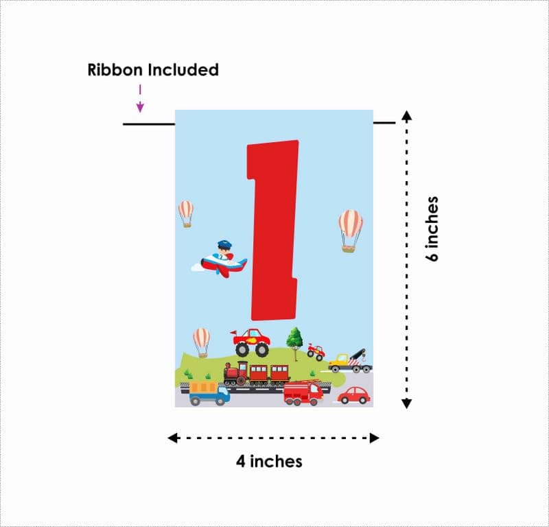 Balloonistics Transport Theme Happy Birthday Banner Vehicle & Transportation Party Decorations Premium Cardstock Backdrop for Kids (Happy Birthday Banner) thumbnail 4