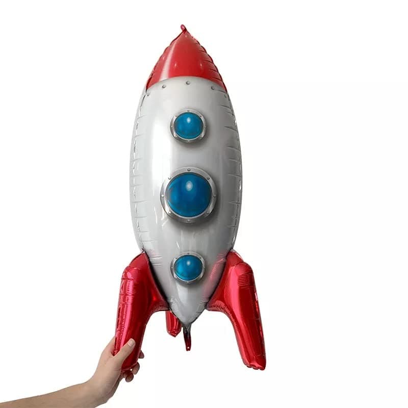 Balloonistics Self-Standing 4D Rocket Foil Balloon – Outer Space Theme Helium Balloon for Kids Birthday & Baby Shower Decoration thumbnail 3