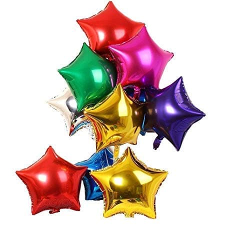 Balloonistics Multicolour Metallic Star Shape Foil Balloons – 18-Inch Pack of 5 Reusable Rainbow Aluminium Star Balloons for Birthday & Colourful Party Decoration thumbnail 1