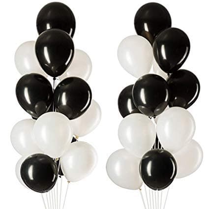 Balloonistics 50-Pack Metallic HD Black & White Latex Balloons – Shiny Monochrome Combo for Milestone Birthday, Elegant Party & Sophisticated Decoration thumbnail 1