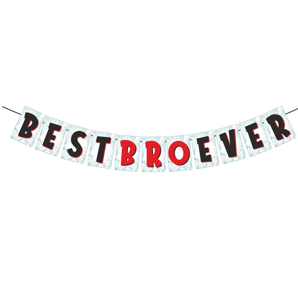 Balloonistics Best Bro Ever Banner – Premium Cardstock Bunting for Brother's Birthday & Brother Appreciation Party Decoration thumbnail 2