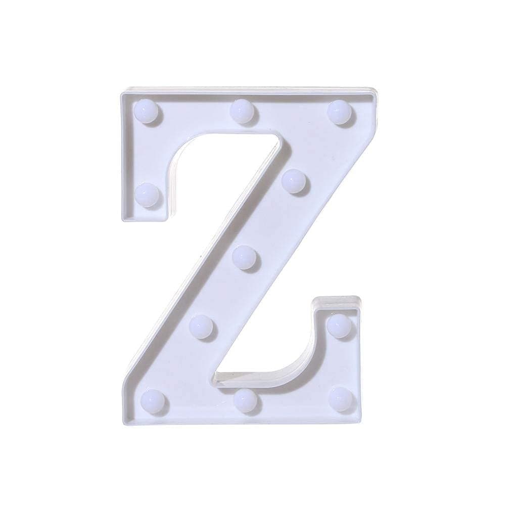 Balloonistics LED Marquee Letter 'Z' Light | 9-Inch Warm White Glow | Cordless Battery-Operated Standing Alphabet Sign for Birthdays, Weddings, Nurseries & Personalised Home Décor thumbnail 2