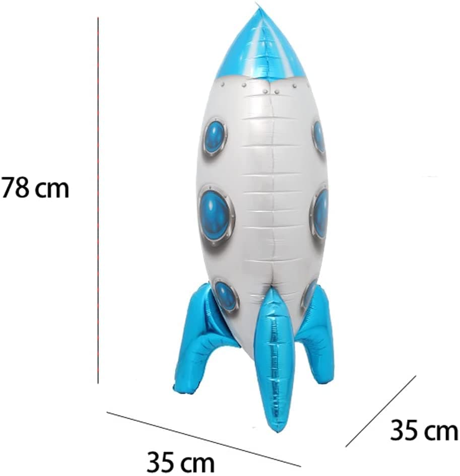 Balloonistics Self-Standing 4D Rocket Foil Balloon – Outer Space Theme Helium Balloon for Kids Birthday & Baby Shower Decoration thumbnail 2