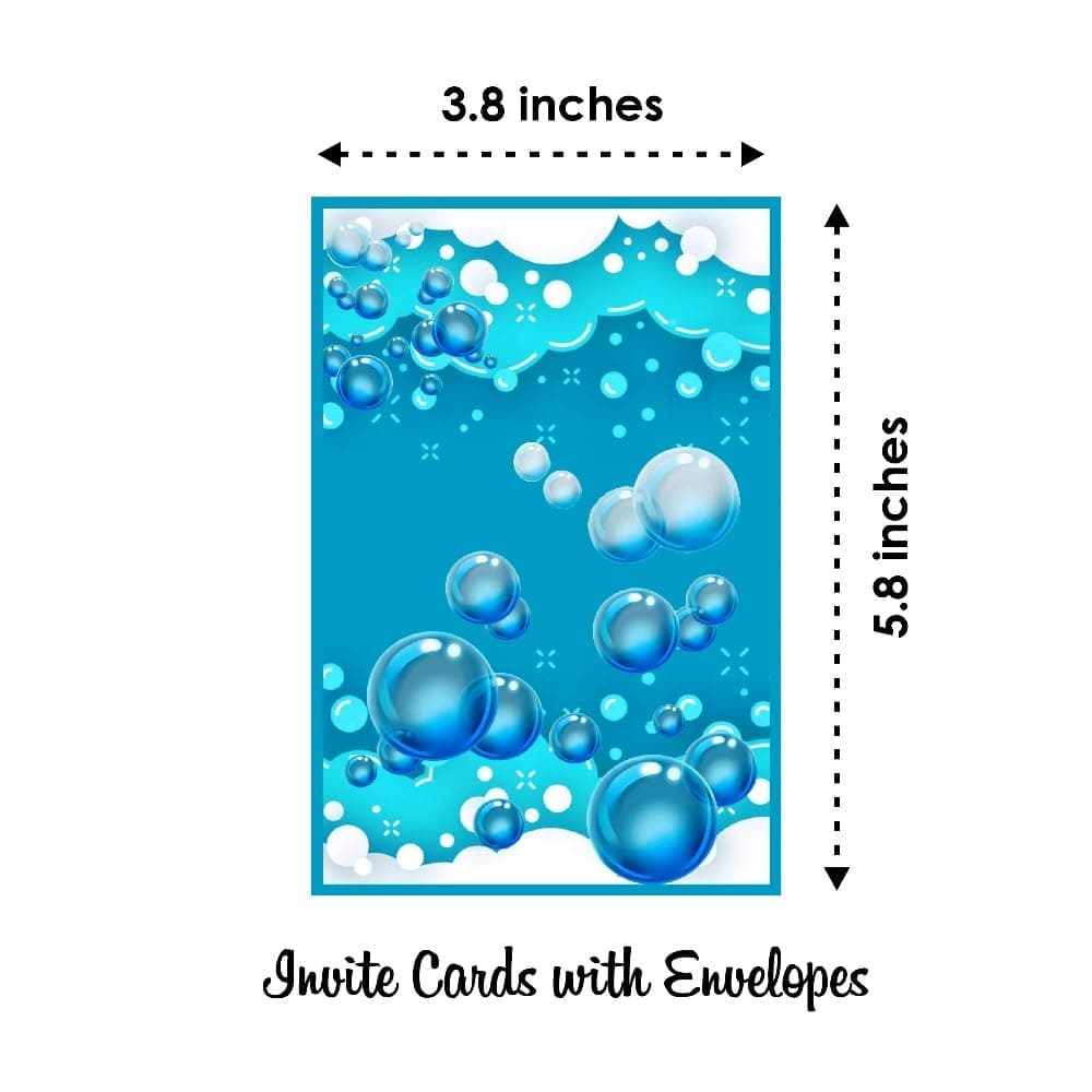 Balloonistics Bubble Theme Happy Birthday Invitations - Pack of 10 Whimsical "Pop" Party Invites with Envelopes - Premium Cardstock Double-Sided Iridescent Bubble & Blue Sky Stationery, Kids Bubbly Birthday Invites (Invite Cards - Pack of 10) thumbnail 6