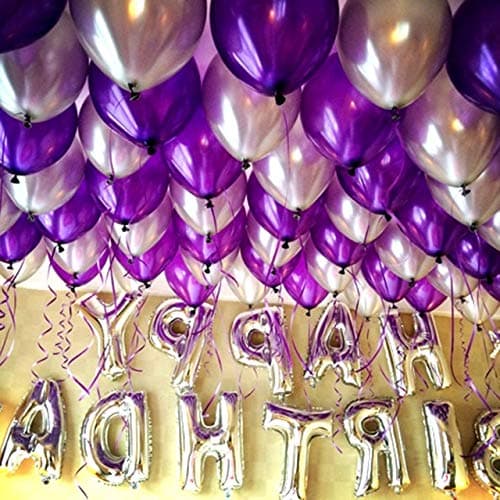 Balloonistics 10 Inch HD Metallic Shiny Balloons for Birthday Decoration, Decoration for Weddings, Engagement, Baby Shower, 1st Birthday, Anniversary, Birthday Party (Pack Of 50) (Purple) thumbnail 5