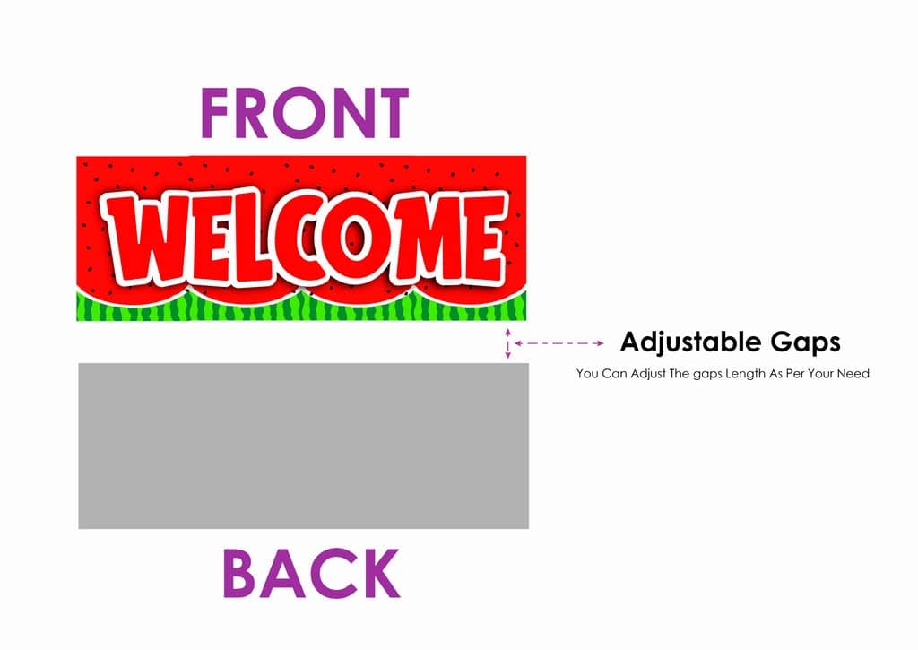 Balloonistics Watermelon Theme Welcome To My Birthday Party Sign – 2.3 Feet Vertical Hanging Door Banner – Single-Sided Cardstock Wall Decor with Ribbons for Summer Picnic & One in a Melon Birthdays thumbnail 5