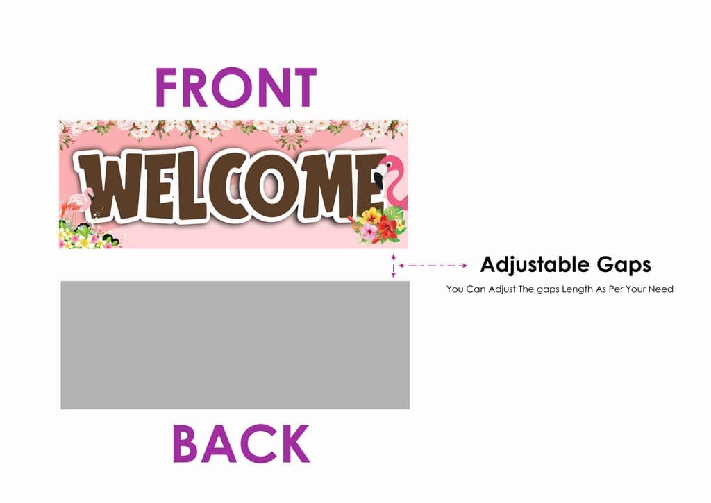 Balloonistics Flamingo Theme Welcome Outdoor Board - 2.3 Ft Large Happy Birthday Entryway Sign - Premium Cardstock "Let’s Flamingle" Decoration with Ribbons, Tropical Luau & Pool Party Backdrop (Welcome Outdoor Board) thumbnail 5