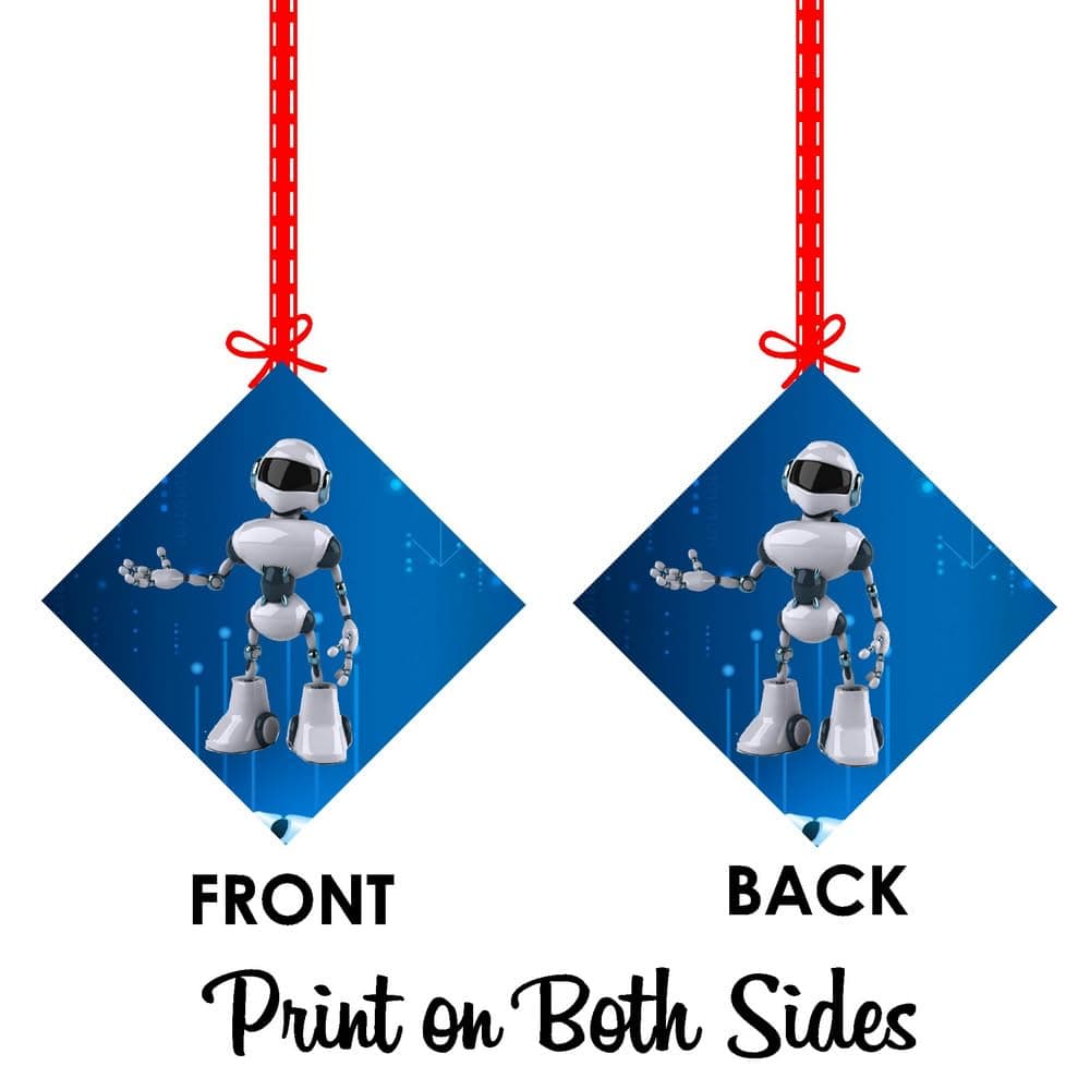 Balloonistics Robot Theme Happy Birthday Hanging Decorations - Pack of 12 Double-Sided Cardstock Cutouts with Hanging Ribbons - Futuristic Sci-Fi Party Decor for Ceiling, Walls & Windows, Space & Tech Theme (Hangings - Pack of 12) thumbnail 8