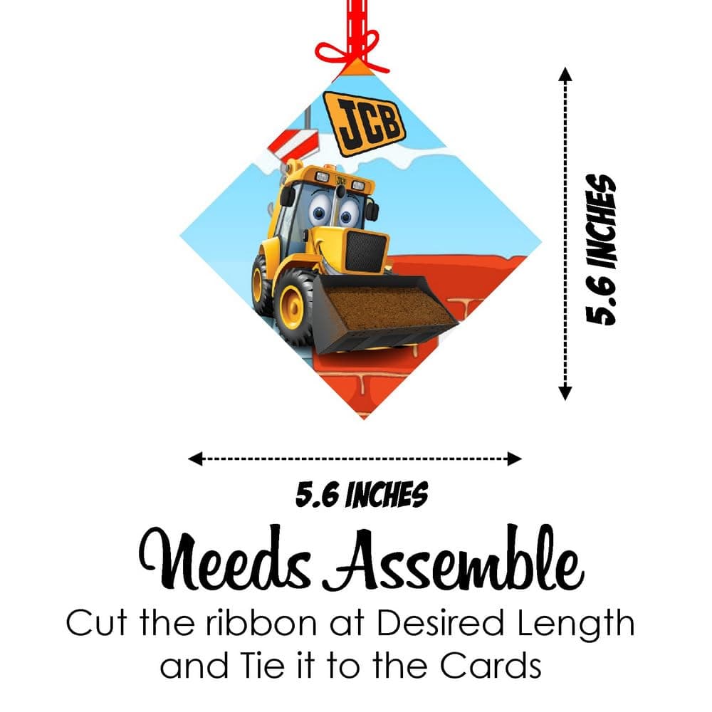 Balloonistics Little JCB Theme Party Hangings - Pack of 12 Construction Zone Ceiling Decorations - Premium Cardstock Yellow Digger & Excavator Cutouts, Little Builder Birthday Party Decor (Hangings - Pack of 12) thumbnail 7