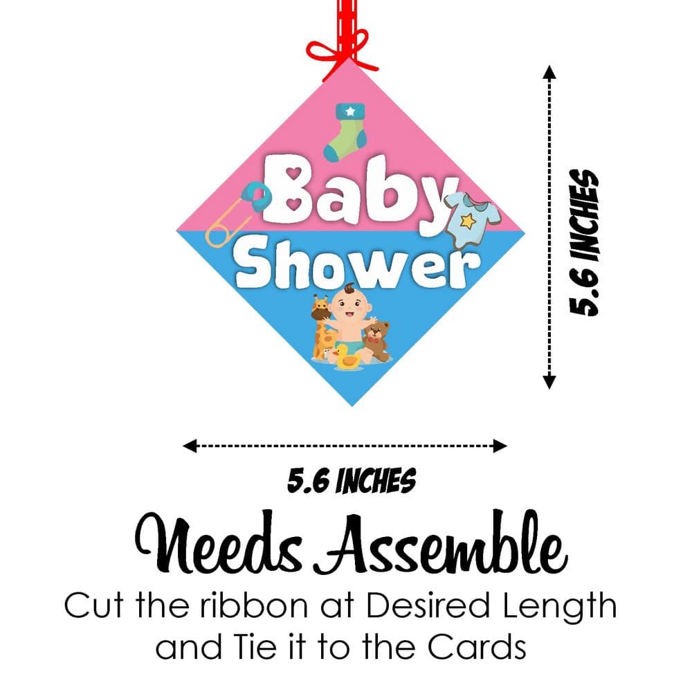 Balloonistics Baby Shower Welcome Banner - Large Cardstock "Welcome" Bunting with Elegant Pastel & Gold Accents - for Boys & Girls, Nursery Theme Entrance Decorations (Hangings - Pack of 12) thumbnail 7