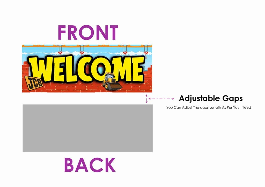 Balloonistics Little JCB Theme Birthday Welcome Board - 2.3 Ft Large Construction Zone Door Sign - Premium Cardstock Yellow Digger & Excavator Party Backdrop with Ribbons for Indoor and Outdoor Use (Welcome Outdoor Board) thumbnail 5