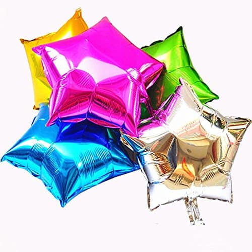 Balloonistics Multicolour Metallic Star Shape Foil Balloons – 18-Inch Pack of 5 Reusable Rainbow Aluminium Star Balloons for Birthday & Colourful Party Decoration thumbnail 2