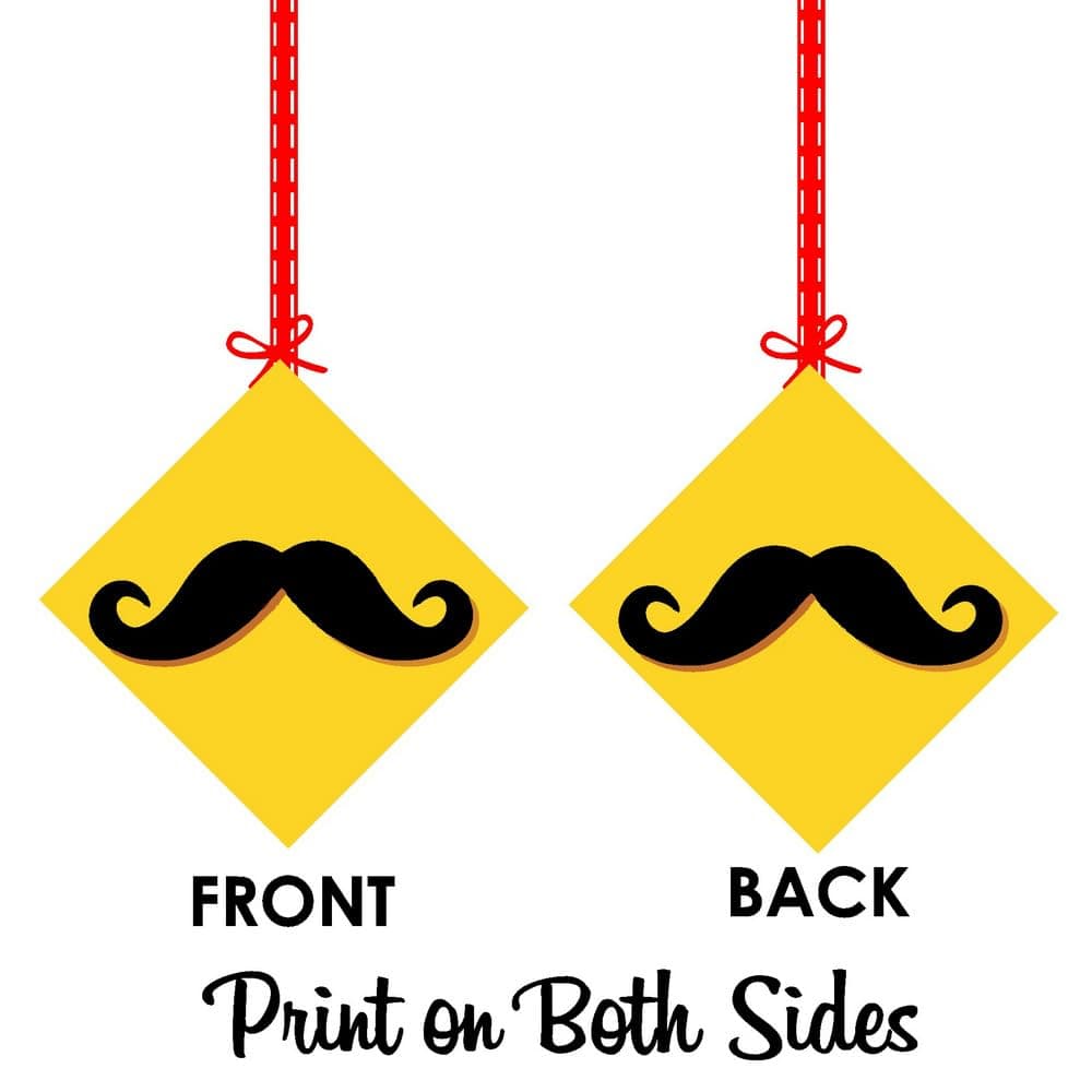 Balloonistics Mustache Happy Birthday Hanging Decorations (Pack of 12) - Double-Sided Cardstock "Little Man" Birthday Bunting - Dapper Mustache & Bowtie Room Decor with Ribbons for Boys & Men’s Parties (Hangings - Pack of 12) thumbnail 8