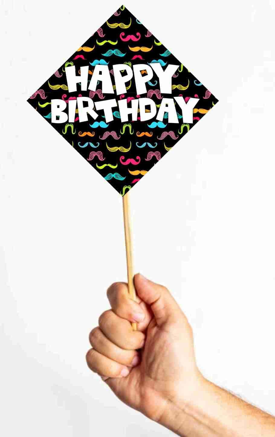 Balloonistics Mustache Photo Booth Props - Premium Cardstock "Little Man" Birthday Party Props Dapper Mustache & Bowtie Selfie Accessories with Bamboo Sticks Boys & Men’s Parties thumbnail 7