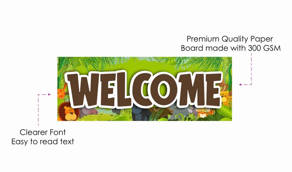 Balloonistics Jungle Animals Welcome Board - 2.3 Feet Cardstock Vertical Hanging Decorations for Indoor & Outdoor Zoo Birthday Backdrop (Welcome Outdoor Board) thumbnail 6