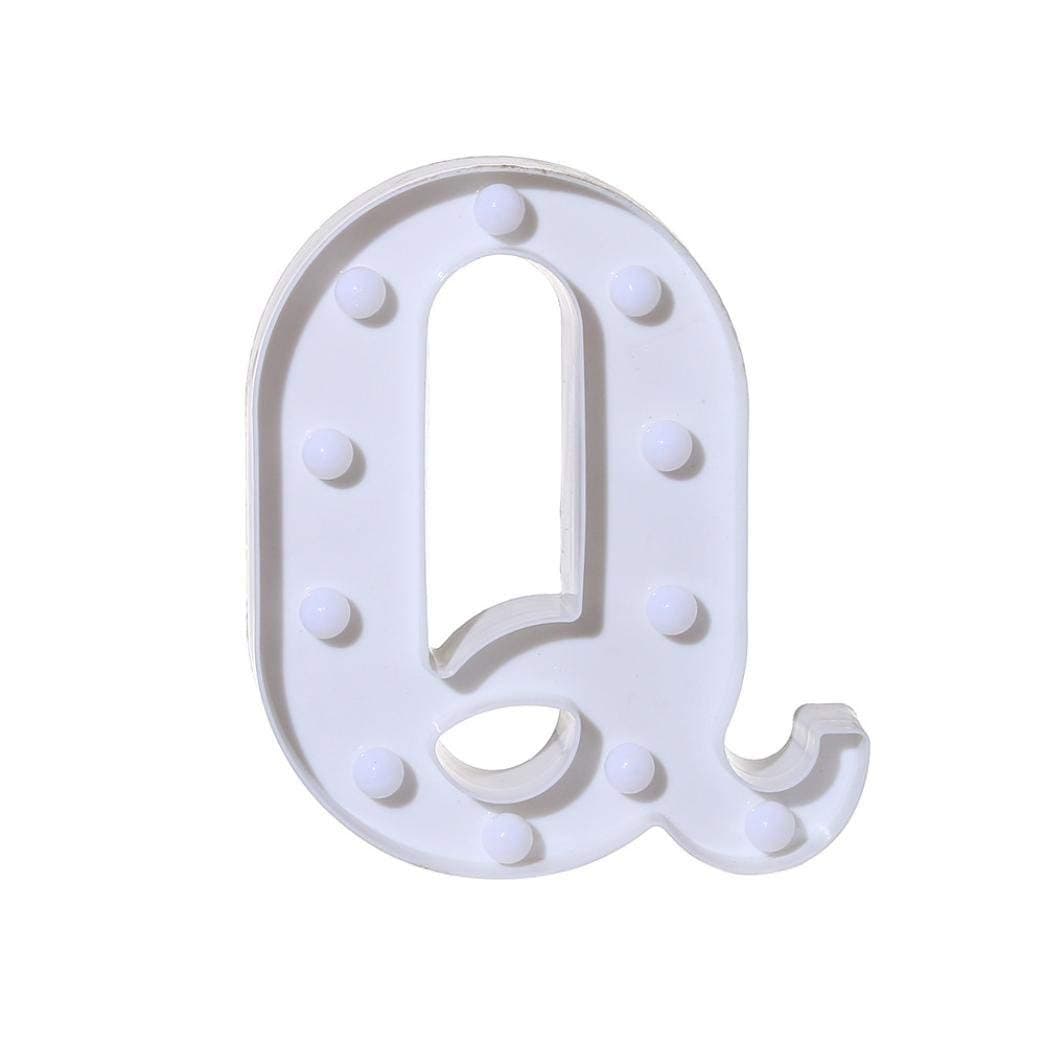 Balloonistics LED Marquee Letter 'Q' Light | 9-Inch Warm White Glow | Cordless Battery-Operated Standing Alphabet Sign for Birthdays, Weddings, Nurseries & Personalised Home Décor thumbnail 2