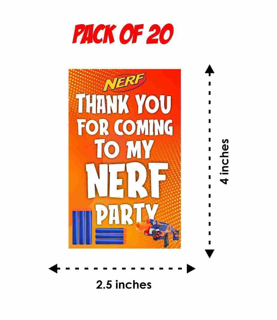 Nerf Theme Birthday Thank You Cards - Pack of 20 "Mission Accomplished" Notes - Blue & Orange Tactical Dart War Stationery, Action-Packed Party Gratitude Cards (Thank you Cards - Pack of 20) thumbnail 4
