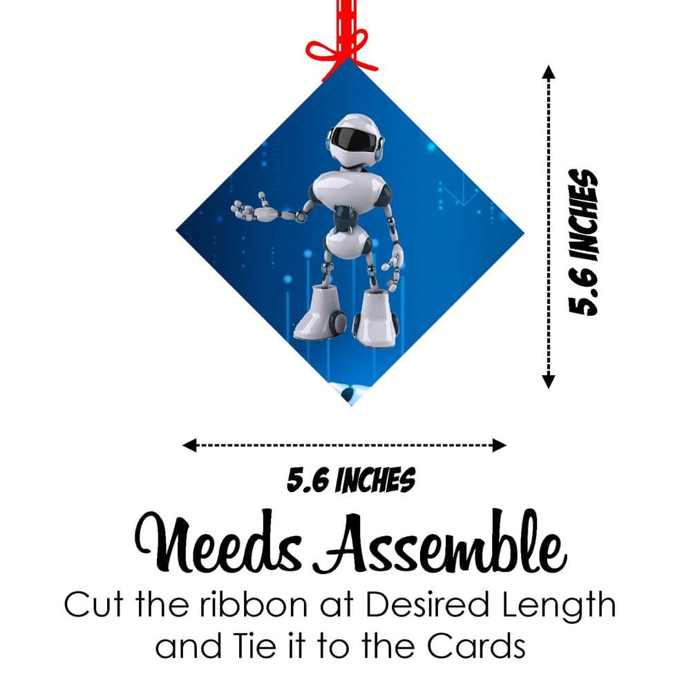 Balloonistics Robot Theme Happy Birthday Hanging Decorations - Pack of 12 Double-Sided Cardstock Cutouts with Hanging Ribbons - Futuristic Sci-Fi Party Decor for Ceiling, Walls & Windows, Space & Tech Theme (Hangings - Pack of 12) thumbnail 7