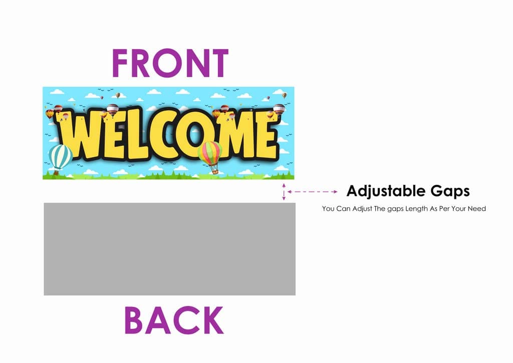 Balloonistics Hot Air Balloon Theme Welcome Board - 2.3 Ft Large "Adventure Awaits" Entryway Sign - Premium Cardstock Pastel Sky & Clouds Birthday Decoration with Ribbons, Whimsical Party Backdrop (Welcome Outdoor Board) thumbnail 5