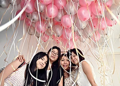Balloonistics Pink & Silver Metallic Balloons – Pack of 100 Party Balloons for Birthday & Celebration Decorations thumbnail 4