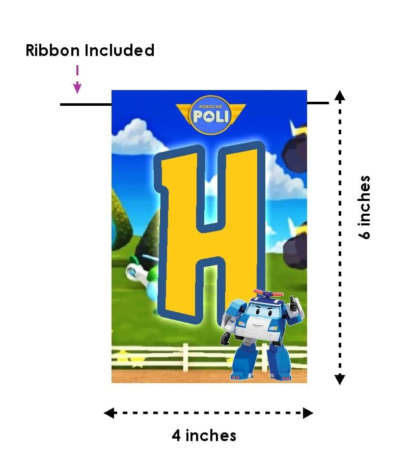 Balloonistics Robo Poli Theme Happy Birthday Banner – Brooms Town Rescue Team Bunting – Premium Cardstock Party Decorations for Kids' Transforming Robot Birthdays thumbnail 6