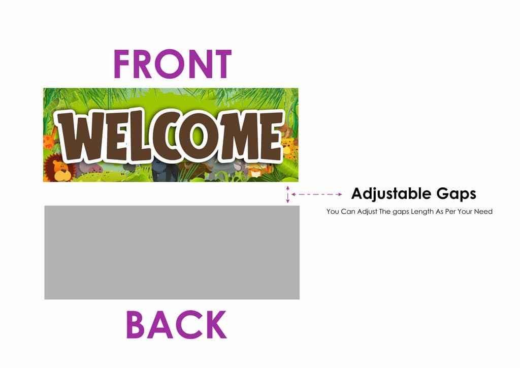 Balloonistics Jungle Animals Welcome Board - 2.3 Feet Cardstock Vertical Hanging Decorations for Indoor & Outdoor Zoo Birthday Backdrop (Welcome Outdoor Board) thumbnail 5