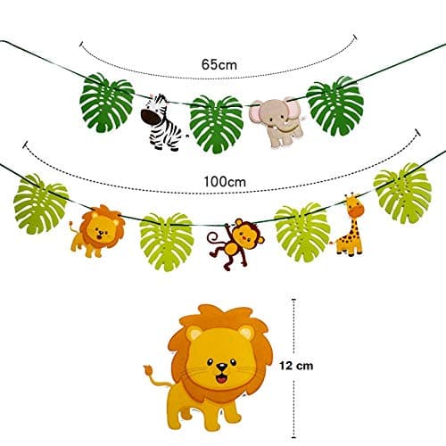 Balloonistics Jungle Animals Happy Birthday Decoration Set – Woodland Forest Theme Garland with 11-Piece Animal Banner for Kids Jungle & Safari Birthday Parties (Pack of 1) thumbnail 2