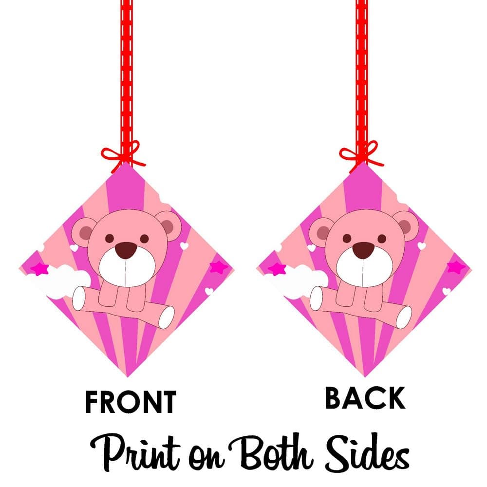 Balloonistics Pink Teddy Bear Happy Birthday Hanging Swirls - Pack of 12 Double-Sided Cardstock Streamers, Ceiling Decor for 1st Birthday Party thumbnail 8