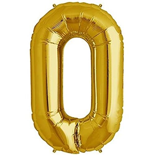 Balloonistics Number 0 Gold Foil Balloon – 16-Inch Metallic Single Digit Balloon for Milestone Birthdays, Anniversaries & Number Displays thumbnail 1