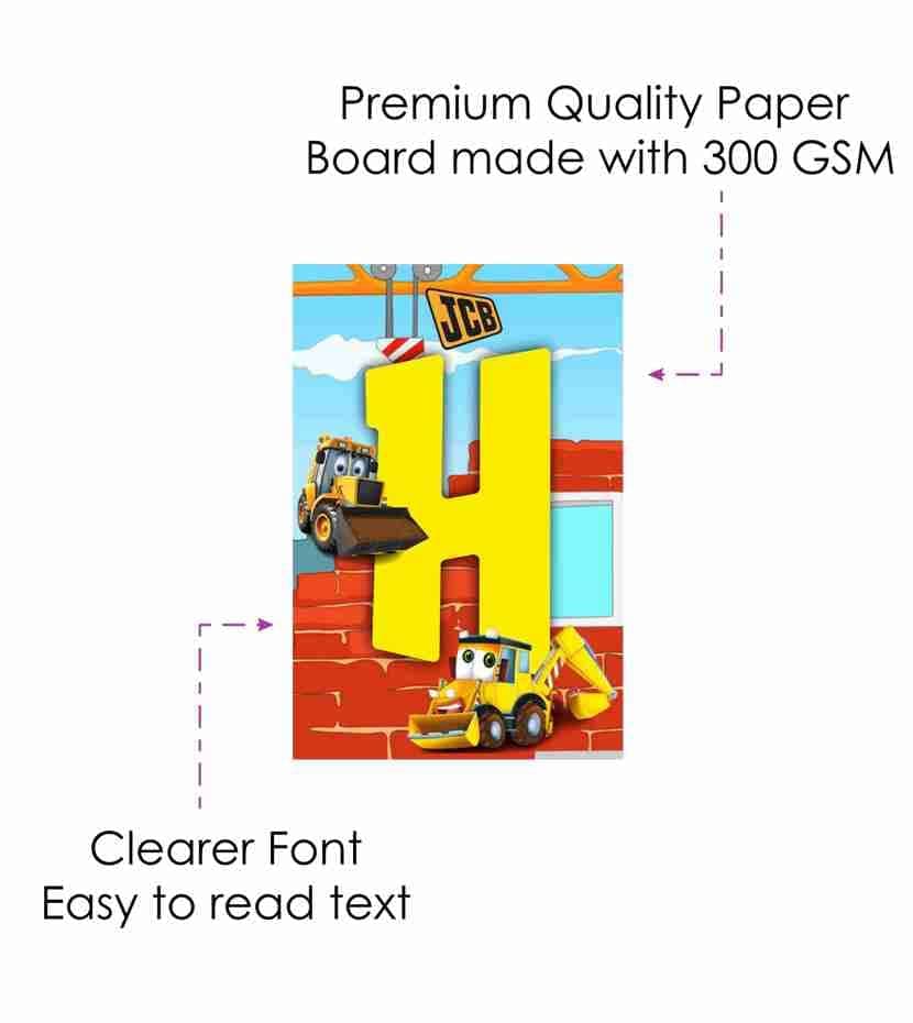 Balloonistics Little JCB Theme Happy Birthday Banner - Construction Zone Party Decoration - Premium Cardstock Yellow Digger & Excavator Bunting with Ribbons, Little Builder Birthday Backdrop (Happy Birthday Banner) thumbnail 4