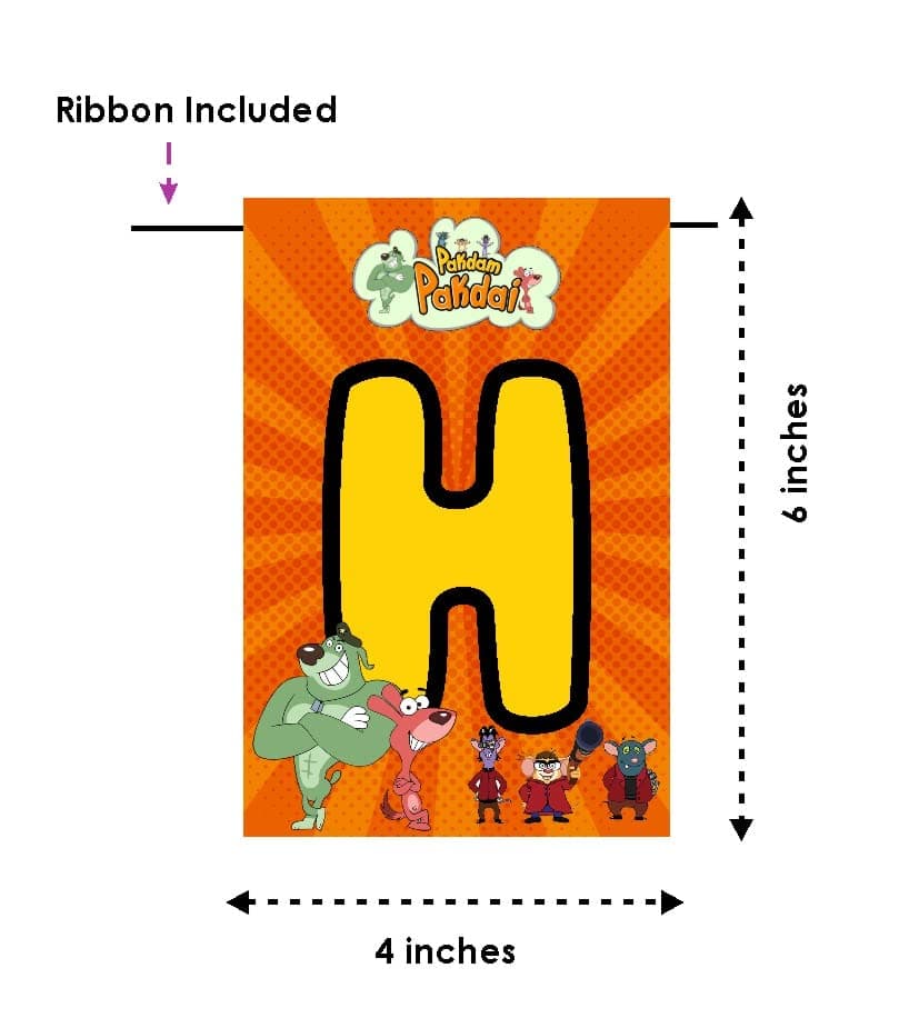 Balloonistics Pakdam Pakdai Theme Happy Birthday Banner - Doggy Don & Chhotu Cartoon Cardstock Bunting - Vibrant Kids Animation Party Decorations, Chase & Comedy Birthday Backdrop thumbnail 6