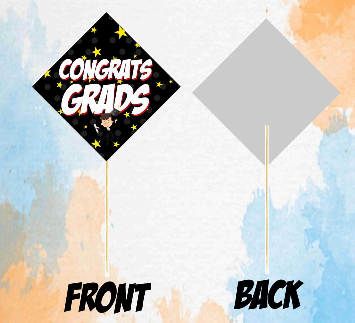 Balloonistics Graduation Photo Booth Props – Pack of 10 Premium Cardstock Accessories – Elegant Black & Gold Class Party Supplies thumbnail 3