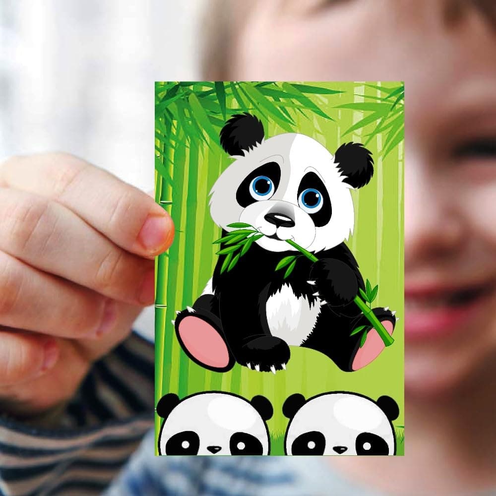 Panda Theme Birthday Invitation Cards - Pack of 10 - Double-Sided Premium Cardstock Invites for Kids - Cute Panda Bear & Bamboo Jungle Party Stationery for Boys & Girls (Invite Cards - Pack of 10) thumbnail 2