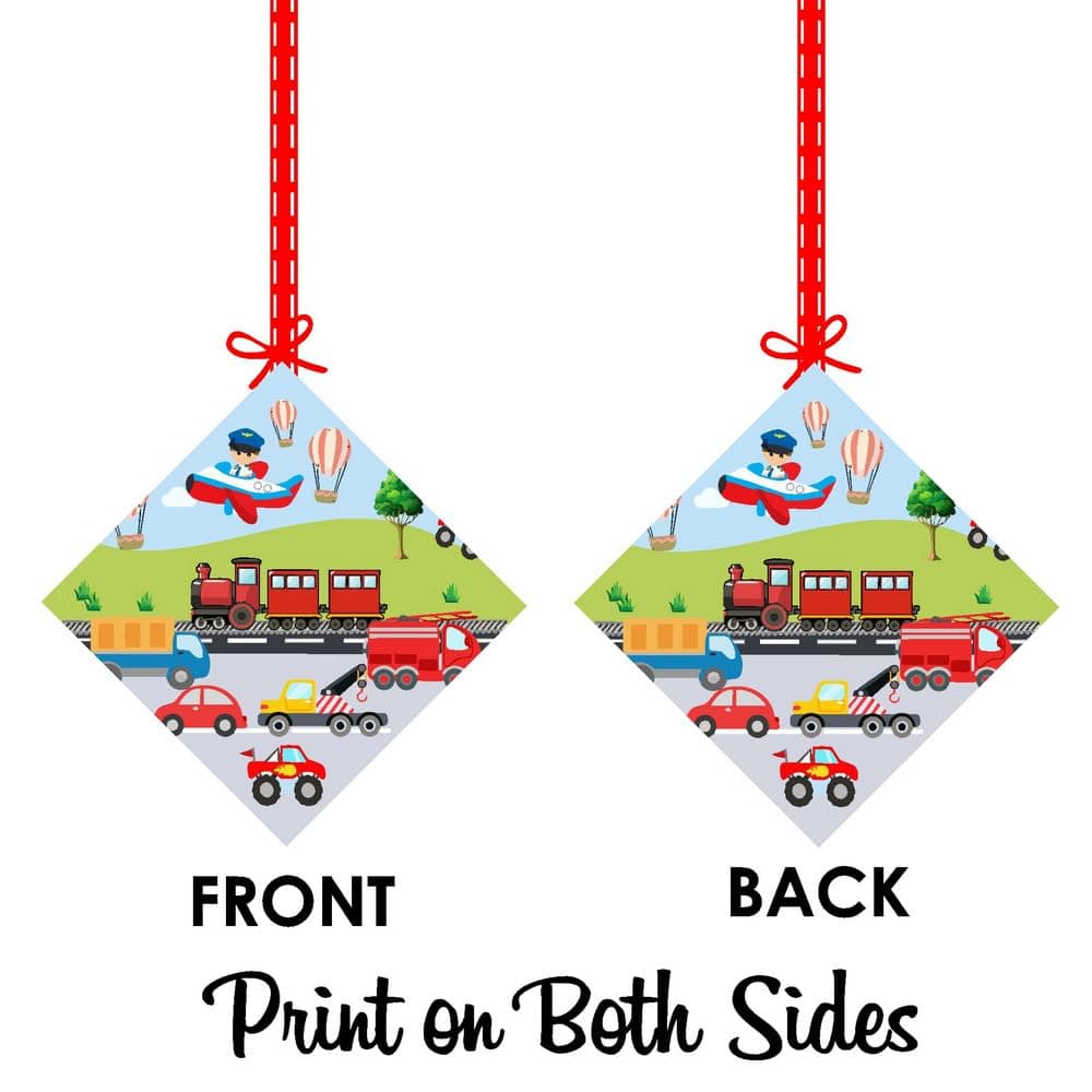 Balloonistics Transport Theme Hanging Decorations Double-Sided Premium Cardstock Vehicle & Transportation Birthday Party Ceiling Decor (Hangings - Pack of 12) thumbnail 8