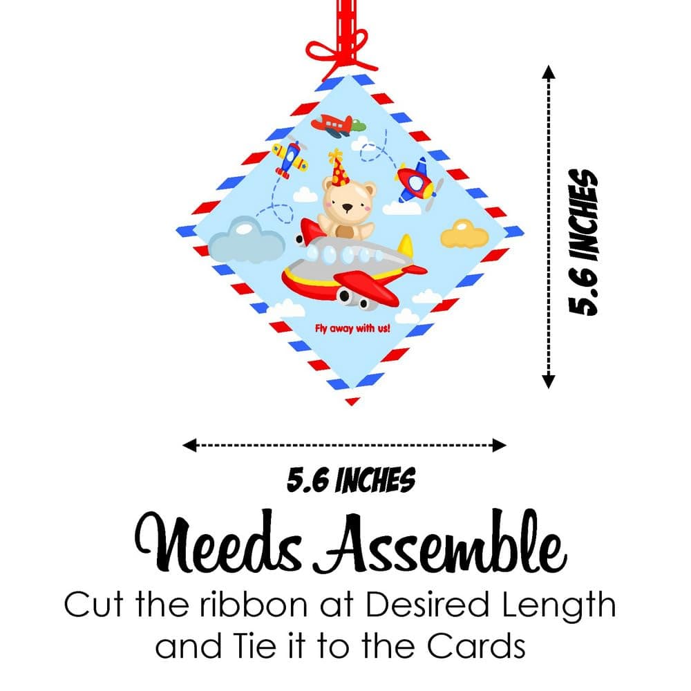 Aeroplane Hanging Decorations Double-Sided Cardstock Airplane Ornaments for Birthday Parties Pilot & Aviation Theme Ceiling Decor with Ribbons(Hangings - Pack of 12) thumbnail 7