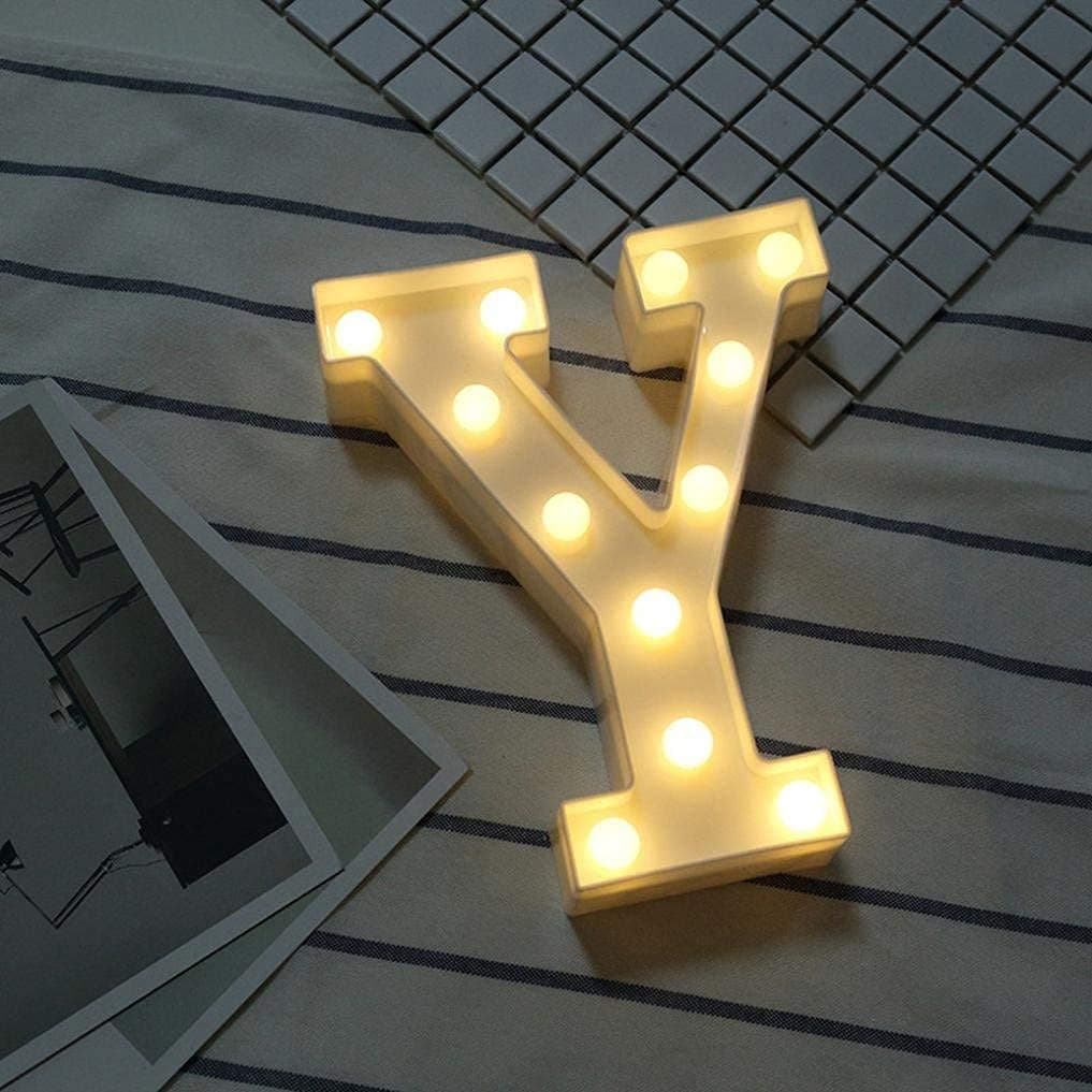 Balloonistics LED Marquee Letter 'Y' Light | 9-Inch Warm White Glow | Cordless Battery-Operated Standing Alphabet Sign for Birthdays, Weddings, Nurseries & Personalised Home Décor thumbnail 4