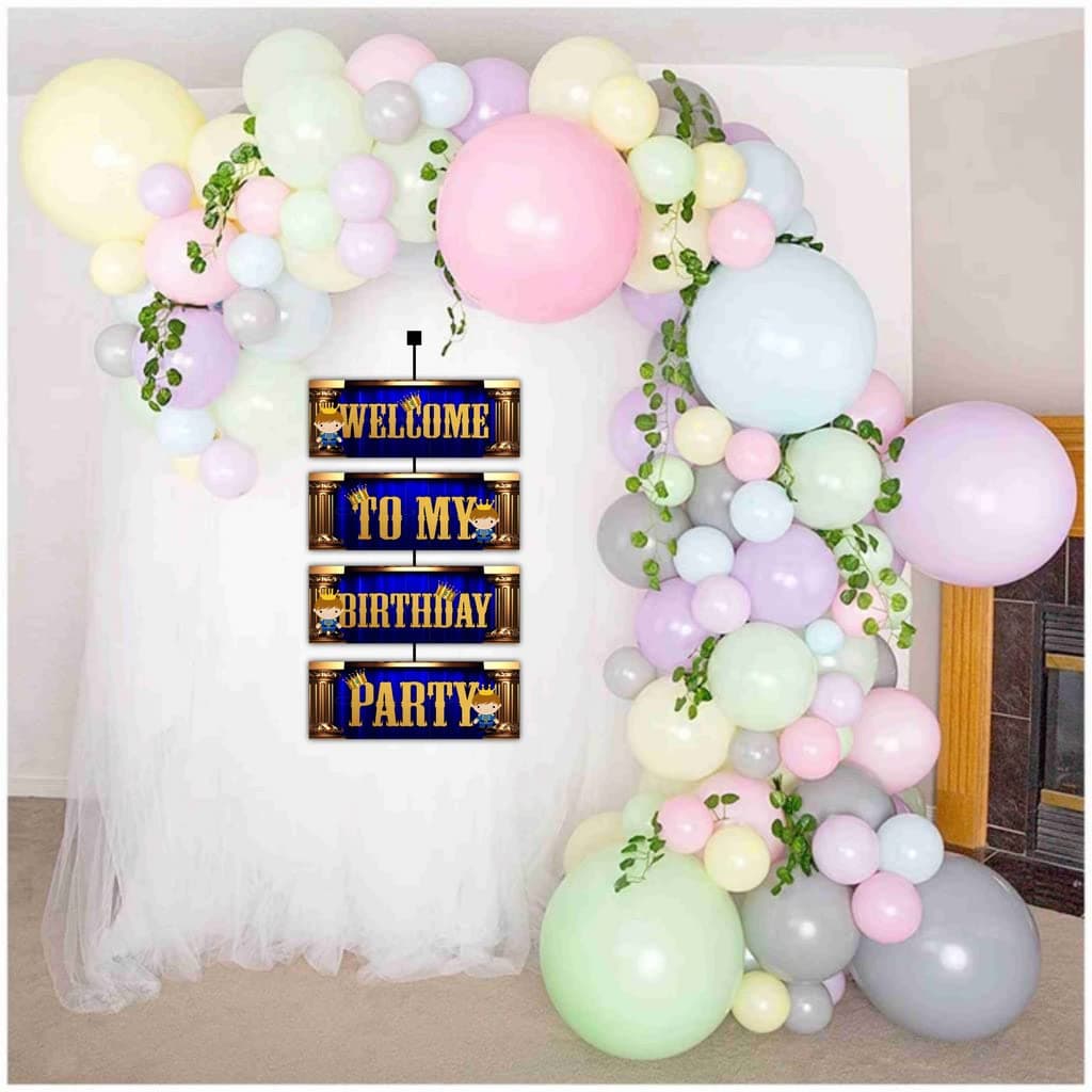 Balloonistics Prince Theme Welcome Board 2.3 Feet Welcome Sign for Indoor & Outdoor Premium Cardstock Poster for Boys, Kids Party Supplies (Welcome Outdoor Board) thumbnail 4