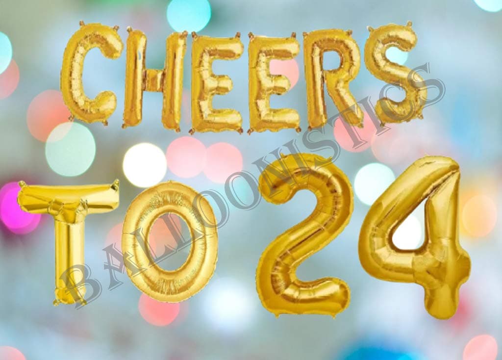 Balloonistics Cheers to Twenty Four Foil Balloon Combo – “Cheers to 24” & Number 24 Foil Balloon Set for 24th Birthday & Anniversary Party Decorations thumbnail 3