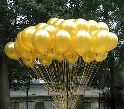 Balloonistics Blue & Gold Metallic Balloons – Pack of 100 Party Balloons for Birthday, Anniversary & Celebration Decorations thumbnail 5