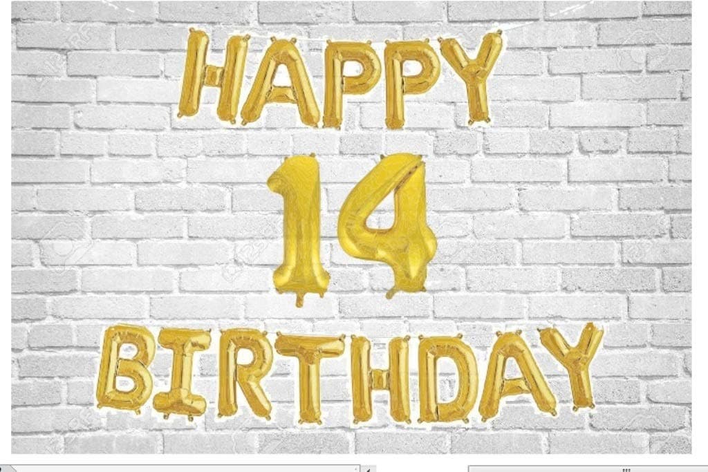 Balloonistics Happy Birthday Letter Golden Foil Balloons and Number Golden Foil Balloon for Party Decoration (Number 14) thumbnail 1