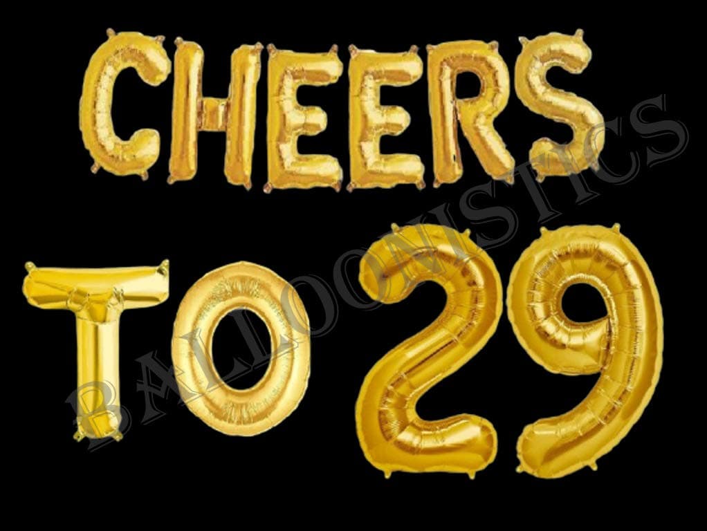 Balloonistics Cheers to Twenty Nine Foil Balloon Combo – “Cheers to 29” & Number 29 Foil Balloon Set for 29th Birthday & Last Year of Twenties Party Decorations thumbnail 2