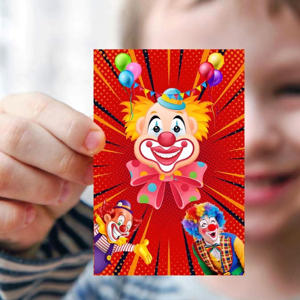 Balloonistics Joker Theme Birthday Invitation Cards - Pack of 10 Grinning Villain Party Invites - Premium Cardstock Purple & Green "Fill-in" Invitations, Gotham City Chaos Birthday Supplies (Invite Cards - Pack of 10) thumbnail 2