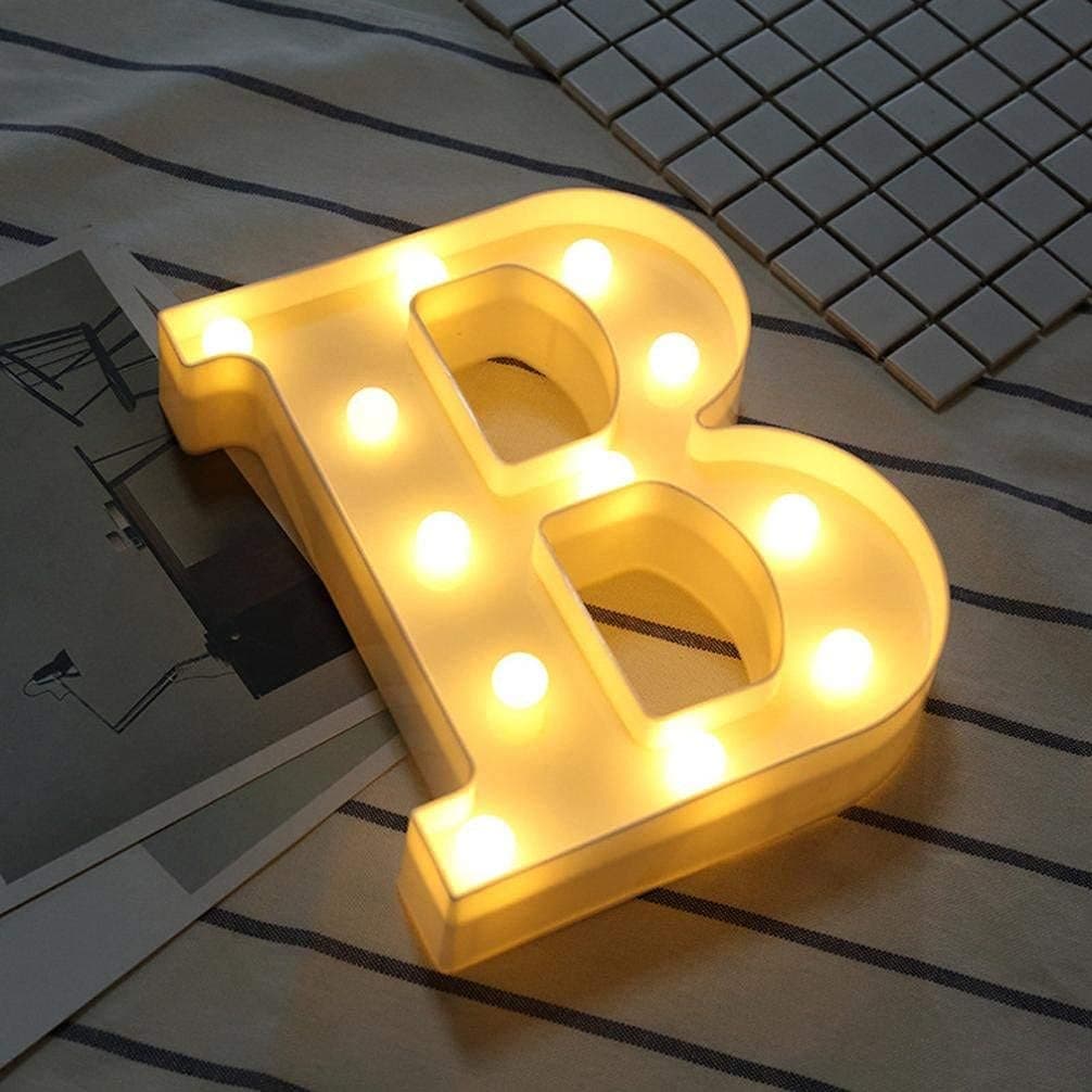 Balloonistics LED Marquee Letter 'B' Light | 9-Inch Warm White Glow | Cordless Battery-Operated Standing Alphabet Sign for Birthdays, Baby Showers, Weddings & Personalised Home Décor thumbnail 3